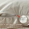AmHoo 100% Pre-Washed Cotton Ruffle Pillow Covers, 2-Pack, 22 x 22 in, Beige view 3