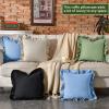 AmHoo 100% Pre-Washed Cotton Ruffle Pillow Covers, 2-Pack, 22 x 22 in, Beige view 4