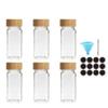 HUIJIQX 6-Piece Glass Spice Jar Set with Lids, Salt and Pepper Shakers, Kitchen Spice Organizer (Set 2) view 1