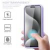 Phoona 360-Degree Case for iPhone 15 Pro Max 6.7-inch, Full-Body Cover with Built-In Screen Protector, Aesthetic Pattern, Clear Front and Back view 4