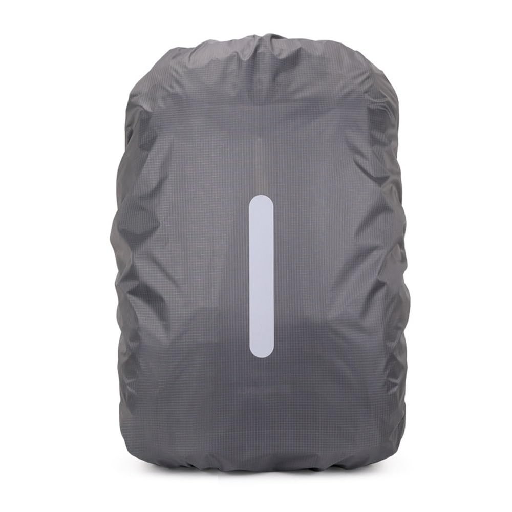 Portable Ultralight Reflective Stripe Backpack Rain Cover, Gray, 35 L