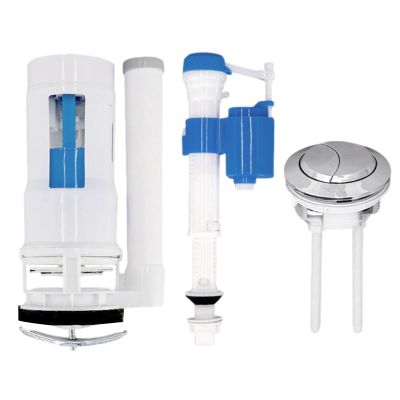 Toilet Cistern Repair Kit with Flush Valve and Button Set, High-Pressure 20 cm