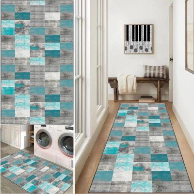 Hallway Runner Rug 60 x 250 cm, Washable, Non-Slip Kitchen Runner