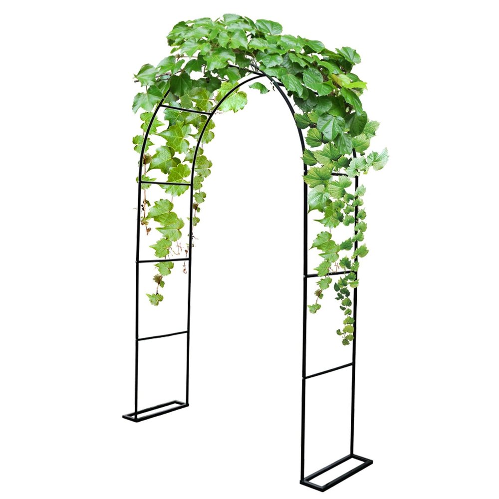 Metal Garden Rose Arch, Black, 140 x 40 x 230 cm