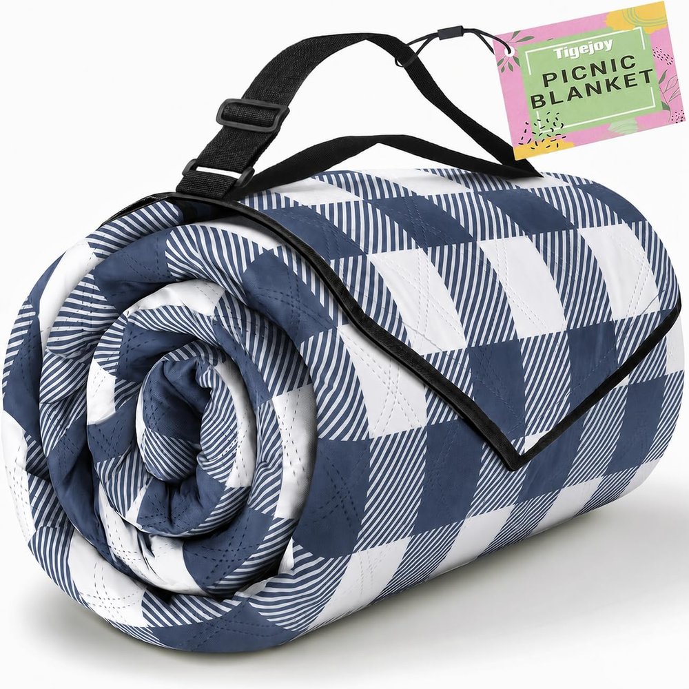 TigeJoy Extra Large Waterproof Picnic Blanket, Beach Blanket, 203 x 254 cm