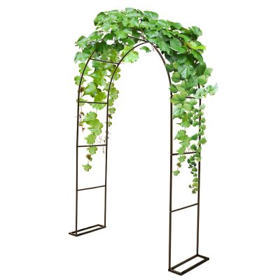Metal Garden Rose Arch, Wedding Arch and Trellis, Brown, 300 x 40 x 220 cm