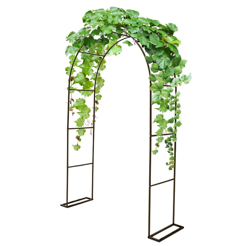 Metal Garden Rose Arch, Wedding Arch and Trellis, Brown, 300 x 40 x 220 cm