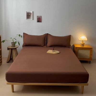 Aotiwe Classic Cotton Fitted Sheet, Coffee, 135 x 200 cm