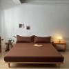 Aotiwe Classic Cotton Fitted Sheet, Coffee, 135 x 200 cm view 2
