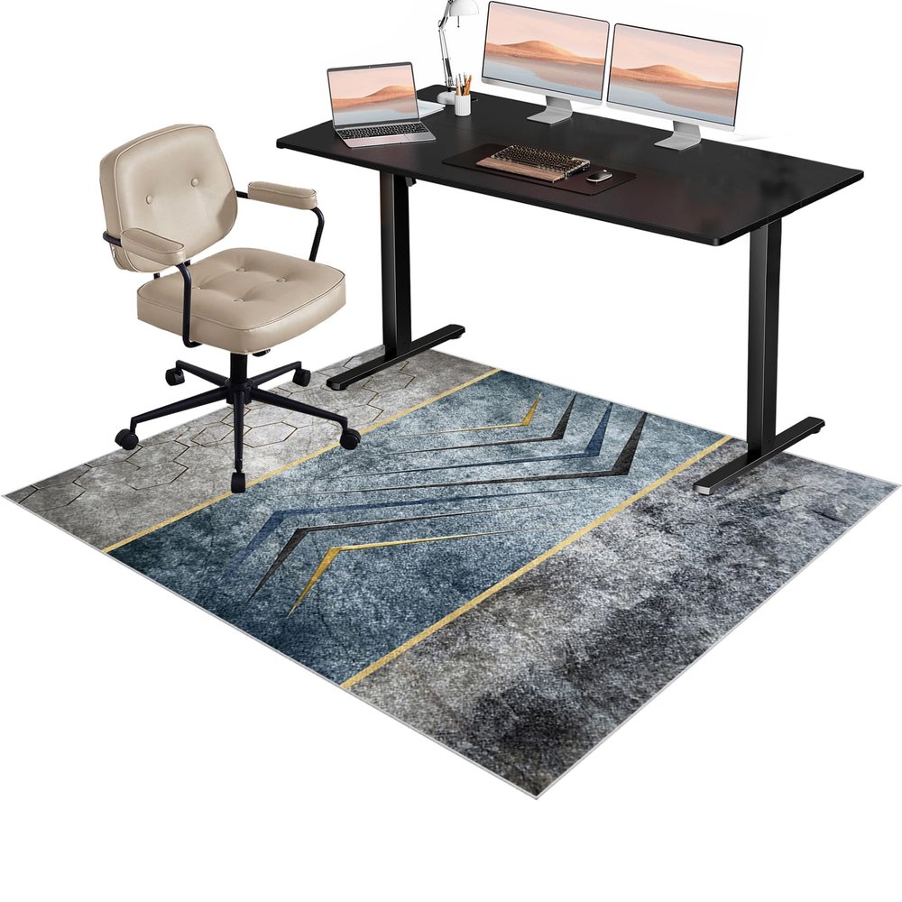 Evimstil Office Chair Floor Protection Mat, Gaming Chair Rug Underlay, High-Density Anti-Slip, 150 x 160 cm