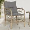 IKAYAA Set of 2 Beige-Mix Polyrattan High-Back Garden Chairs view 1