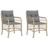IKAYAA Set of 2 Beige-Mix Polyrattan High-Back Garden Chairs view 2