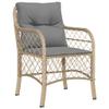 IKAYAA Set of 2 Beige-Mix Polyrattan High-Back Garden Chairs view 4