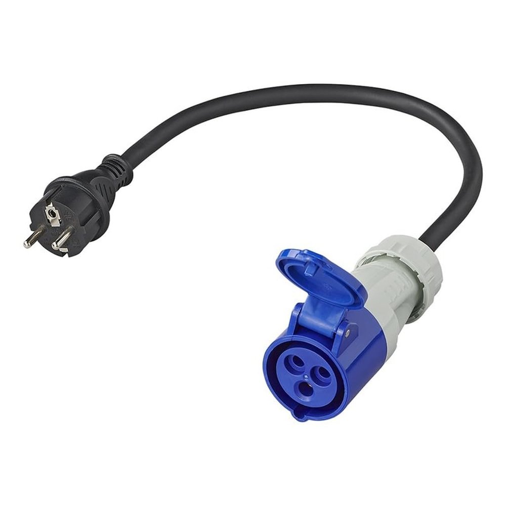 MULTIBROS CEE Adapter Cable, Schuko to CEE Coupler, 16A, 40 cm