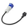 MULTIBROS CEE Adapter Cable, Schuko to CEE Coupler, 16A, 40 cm view 4