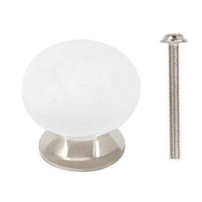 Knober Ceramic Furniture Knobs, Glossy White, Pure White Model