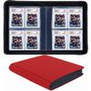 40-Pocket Graded Card Binder for PSA Slabs, PU Leather, Red view 1