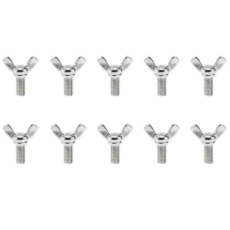 CYJAZNHH 10-Piece Stainless Steel Wing Screws, Hand-Tightening Fasteners for DIY, Machinery and Electronics (M4 x 25 mm)