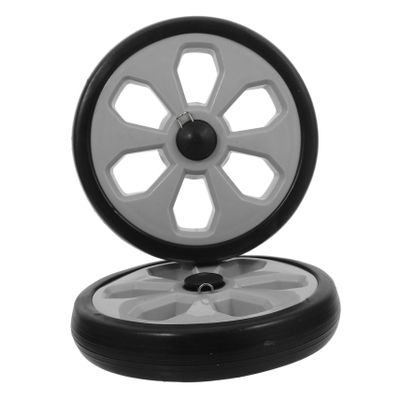 Black Shopping Cart Wheels, 2-Pack, ABS and EVA