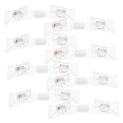 DIYEAH 8 Transparent Rotatable Plastic Sign Holder Clips, Small Double-Sided Price Tag Holders