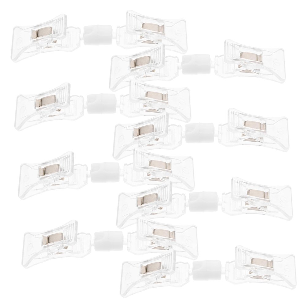 DIYEAH 8 Transparent Rotatable Plastic Sign Holder Clips, Small Double-Sided Price Tag Holders