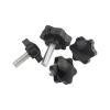 Knob-Head Bolts M4–M10, Star-Shaped Bakelite Grip Knobs, Black Carbon Steel view 1