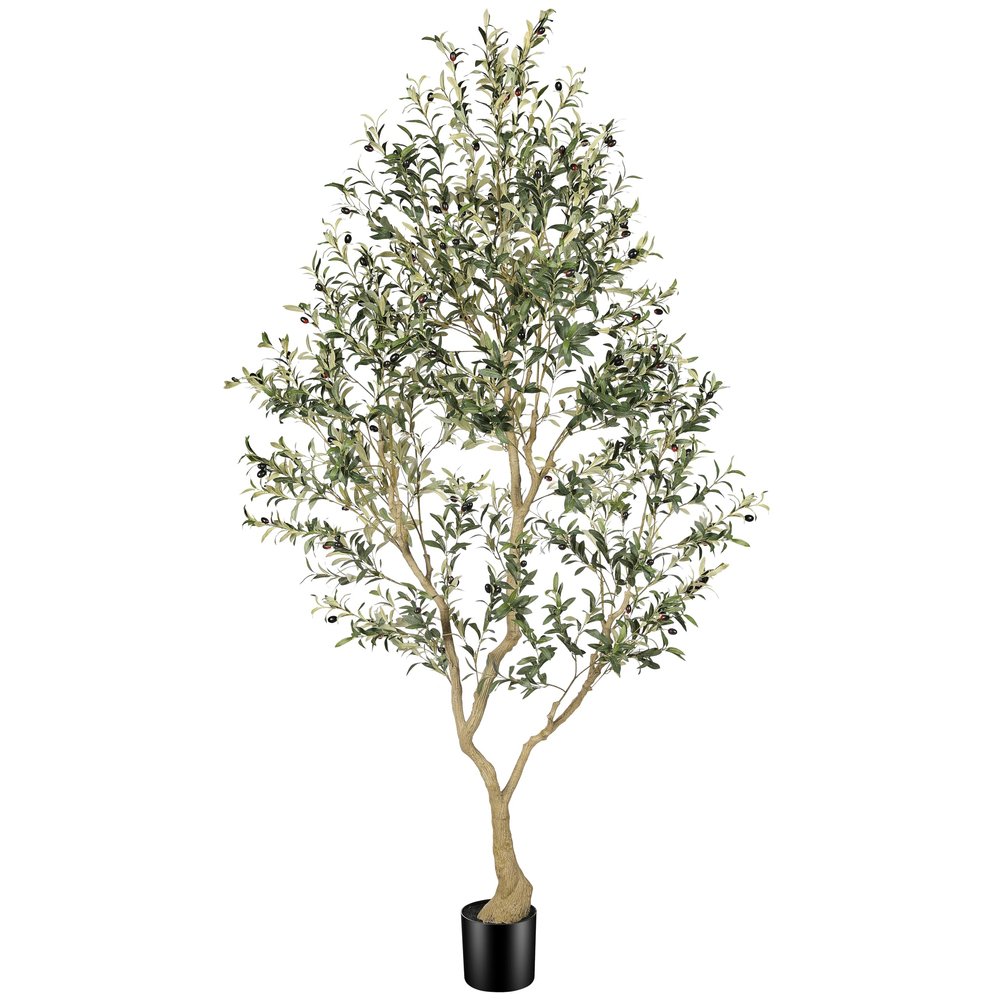 FEELEAD Artificial Olive Tree, 240 cm, with Olives