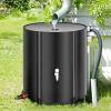 TRUNXUCL Folding Rain Barrel with Spigot and Lid, Black, 40 x 50 cm (16 x 20 in) view 1