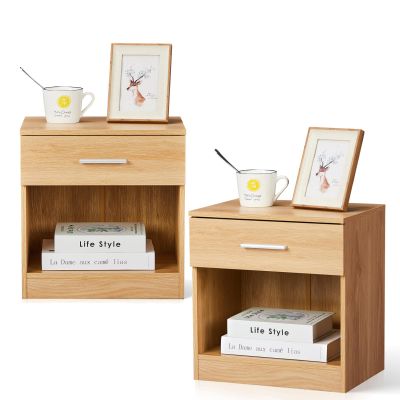 LEADZM 2-Piece Nightstand Set, Simple Bedside Tables