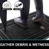 Durable Non-Slip Natural Rubber Doormat for Entryway, Garage & Farmhouse, Low Profile, Indoor/Outdoor, 73.7 x 43.2 cm Black and 91.4 x 61 cm Silver Gray view 3