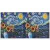 2-Pack Blue Starry Night Sunflower 3-Ring Binders with Pockets, 3.8 cm D-Rings view 2