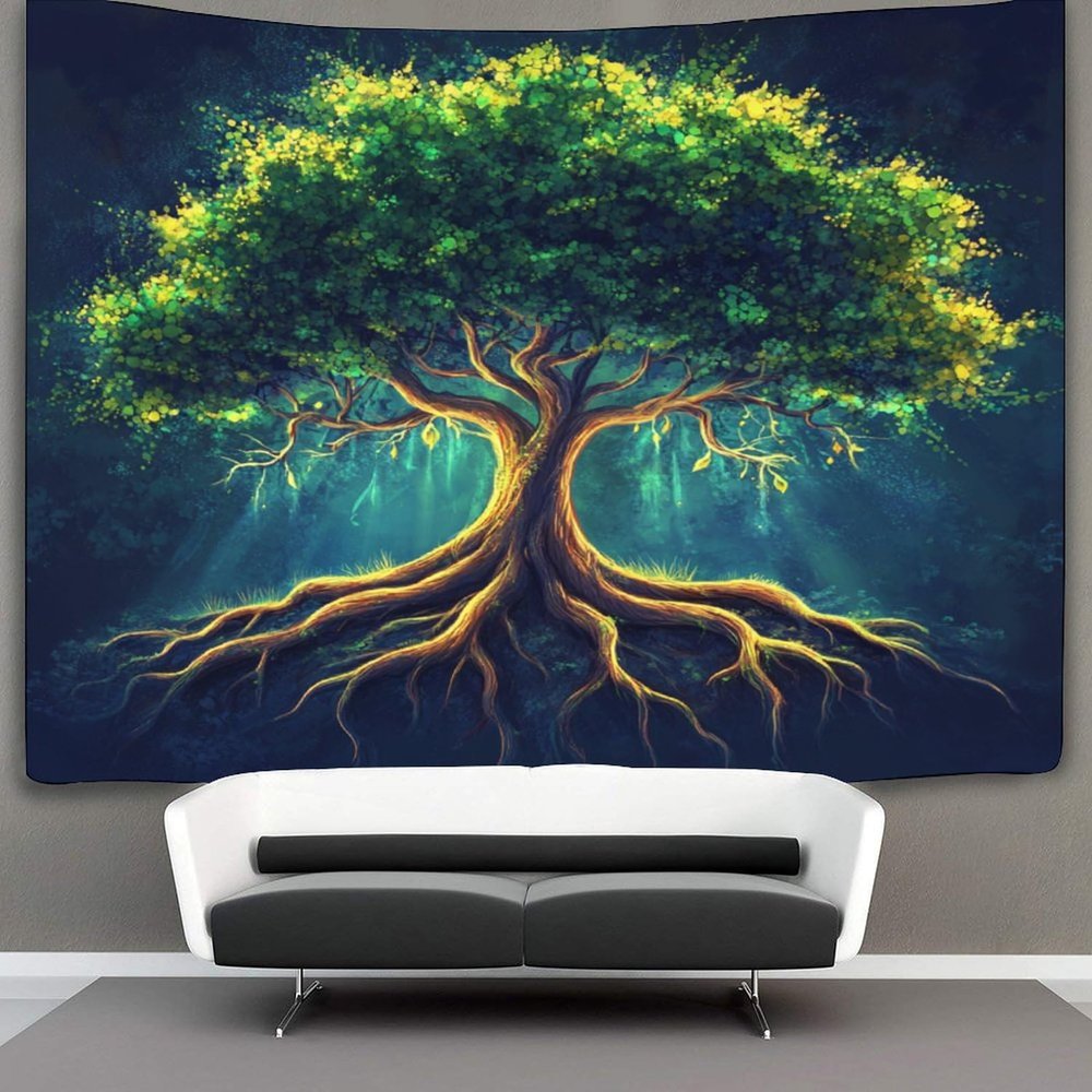 kaiyun Tropical Forest Tree of Life Wall Tapestry, 70 x 100 cm