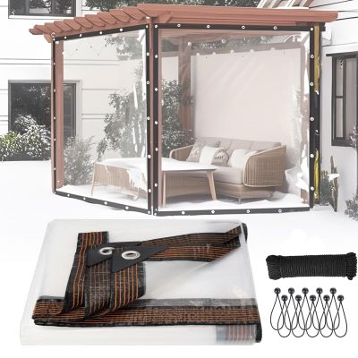 Waterproof Transparent Tarp with Grommets, 4.5 x 6.5 m