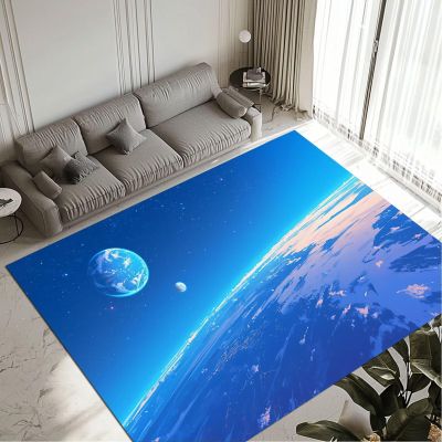 Blue Short-Pile Rug, 50 x 80 cm, Waterproof, Washable, Non-Slip