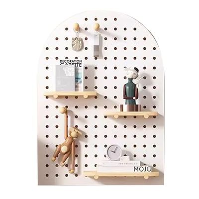 Wooden Pegboard Wall Organizer Set