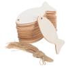 32-Piece Fish-Shaped Wooden Cutouts for Crafts view 1