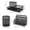 Homoyoyo Office Supply Organizer, 3-Piece Metal, Black, Sturdy view 2