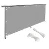 MEEYI Balcony Privacy Screen 2.5 x 19 m, Weather-Resistant Windbreak, Light Gray view 1