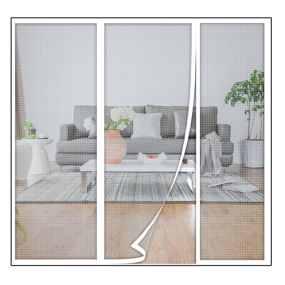 Universal Mosquito Net for Doors & Windows, Magnetic Curtain with Hook-and-Loop Tape, Balcony, Basement, Living Room, White, 155 x 270 cm