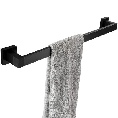 SpeeSy Black Square Towel Bar, Wall-Mounted, 40 cm