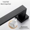 SpeeSy Black Square Towel Bar, Wall-Mounted, 40 cm view 3