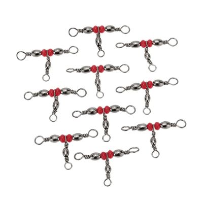UPKOCH Red Three-Way Fishing Swivels for Fresh and Salt Water