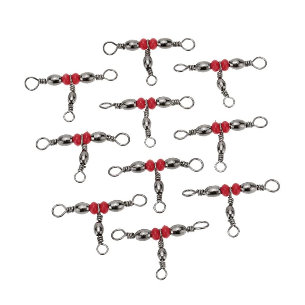 UPKOCH Red Three-Way Fishing Swivels for Fresh and Salt Water