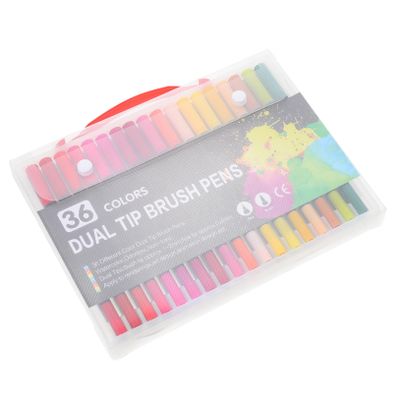 KONTONTY Art Drawing Supply 36-Piece Paint Marker Set, Dual-Tip Watercolor Brush Pens for Artists