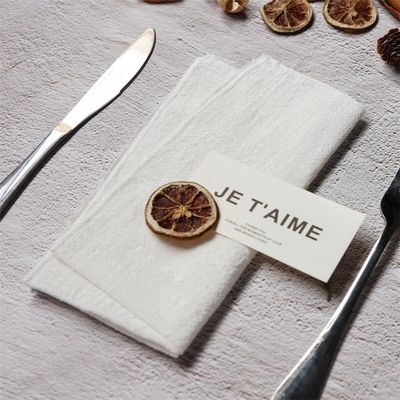 YKAFADE Cotton Cloth Napkins, 6-Pack, 42 x 42 cm, White