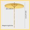 XQJLBZA 200 cm Patio Umbrella, Waterproof Garden Umbrella with UPF 50+, 24 Sturdy Ribs, Beach Umbrella for Balcony, Pool, Backyard (Brown) view 4