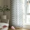 Homxi Semi-Sheer Short Cafe Curtains, 1-Piece Set, Beige and Blue Floral Tree Branch Pattern with Tassels, 52 x 18 in view 2