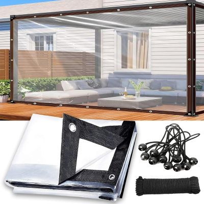 Transparent PVC Tarp for Patio Covers and Porches with Eyelets