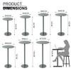 Round Cocktail Bar Table with Metal Base, 40 x 40 x 72 cm view 2