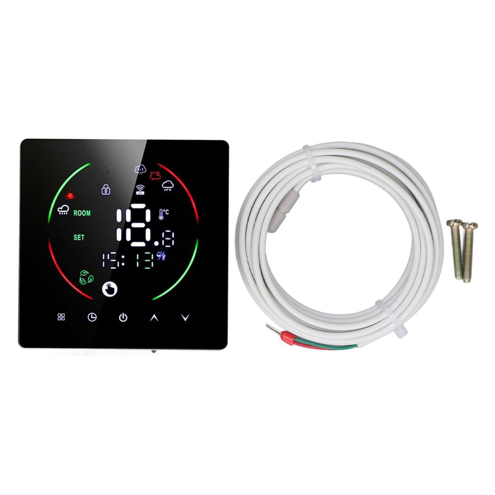 App-Controlled Wi-Fi Smart Thermostat with LED Color Screen, Precise Temperature Control, and 7-Day Programming